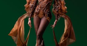 Magnum ice cream, iconic fashion designer Iris Van Herpen and model Cindy Bruna debut first-ever haute couture vegan dress to the world at Paris Fashion Week. Photo via Magnum.