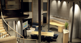 A look inside Switzerland's first 3D printed showroom. Photo via COBOD.