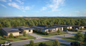ICON's 3D printed homes in Wimberley Springs. Photo via ICON.